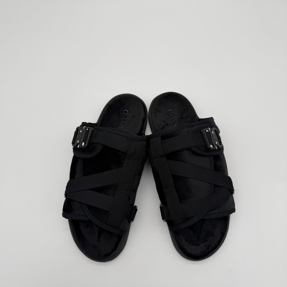 Draco Mens Size 9-10 Fits Men sizes 8.5-10 All Black W/Buckle Phantom Slides - Picture 5 of 6